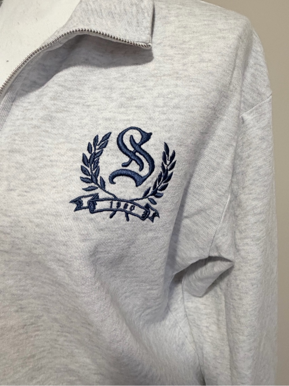 Skims Lightweight Fleece Shrunken Quarter Zip Pullover size large NWT - Picture 5 of 12